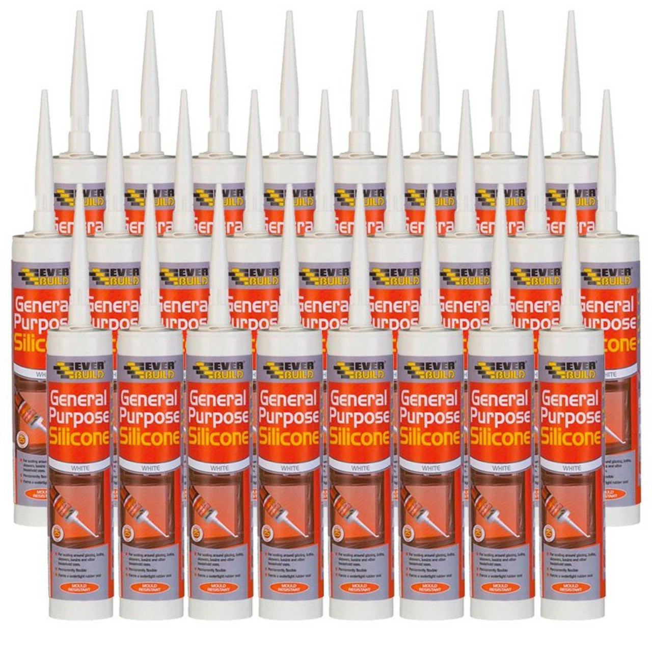 Brand new 💯 Everbuild GPSWE General Purpose Silicone White 280ml Pack Of 25 🔥 1 Brand new 💯 Everbuild GPSWE General Purpose Silicone White 280ml Pack Of 25 🔥