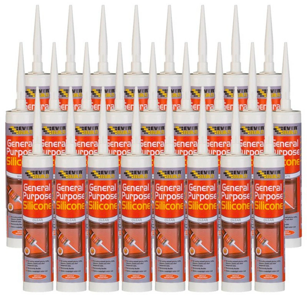 Coupon 🎉 Everbuild EVGPSTR General Purpose Silicone Clear 280ml Pack Of 25 💯 1 Coupon 🎉 Everbuild EVGPSTR General Purpose Silicone Clear 280ml Pack Of 25 💯