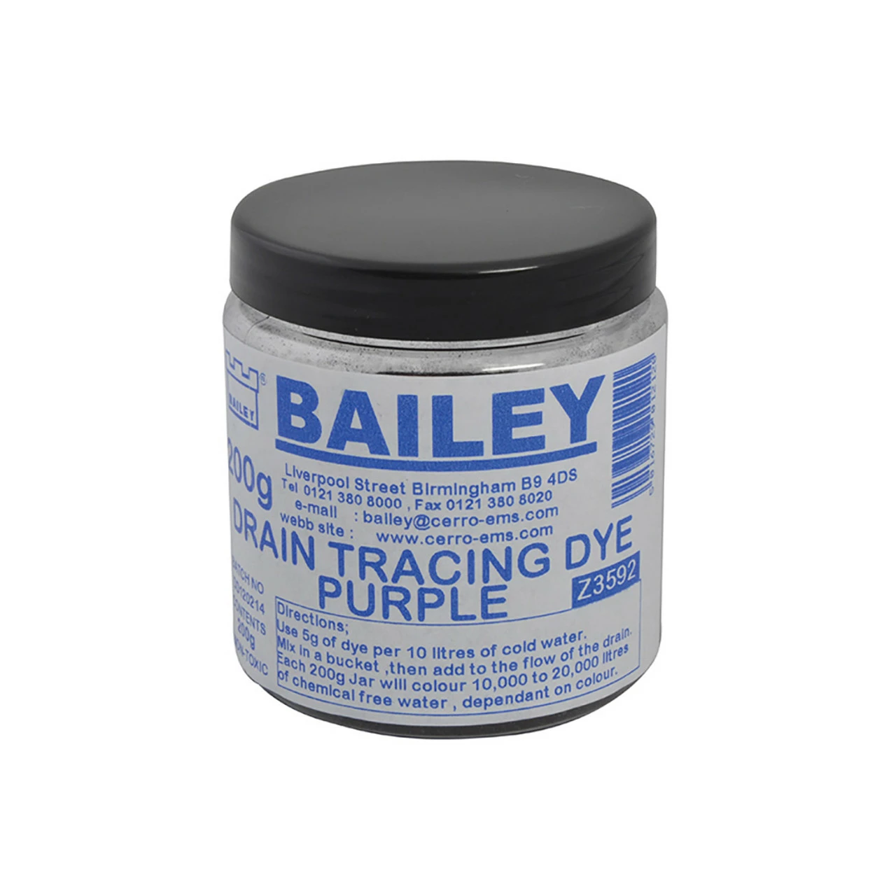 Flash Sale 🔔 Bailey BAI3592 3592 Drain Tracing Dye - Purple ✔️ 1 Flash Sale 🔔 Bailey BAI3592 3592 Drain Tracing Dye - Purple ✔️