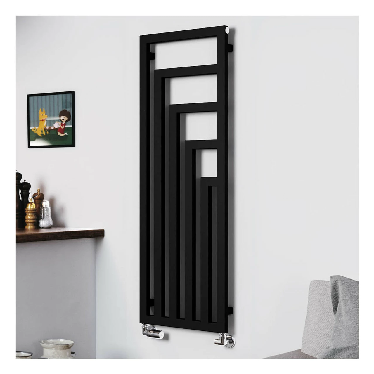 Wholesale ⌛ Terma Angus Designer Vertical Radiator 1300 X 440mm Heban Black ✔️ - Image 7