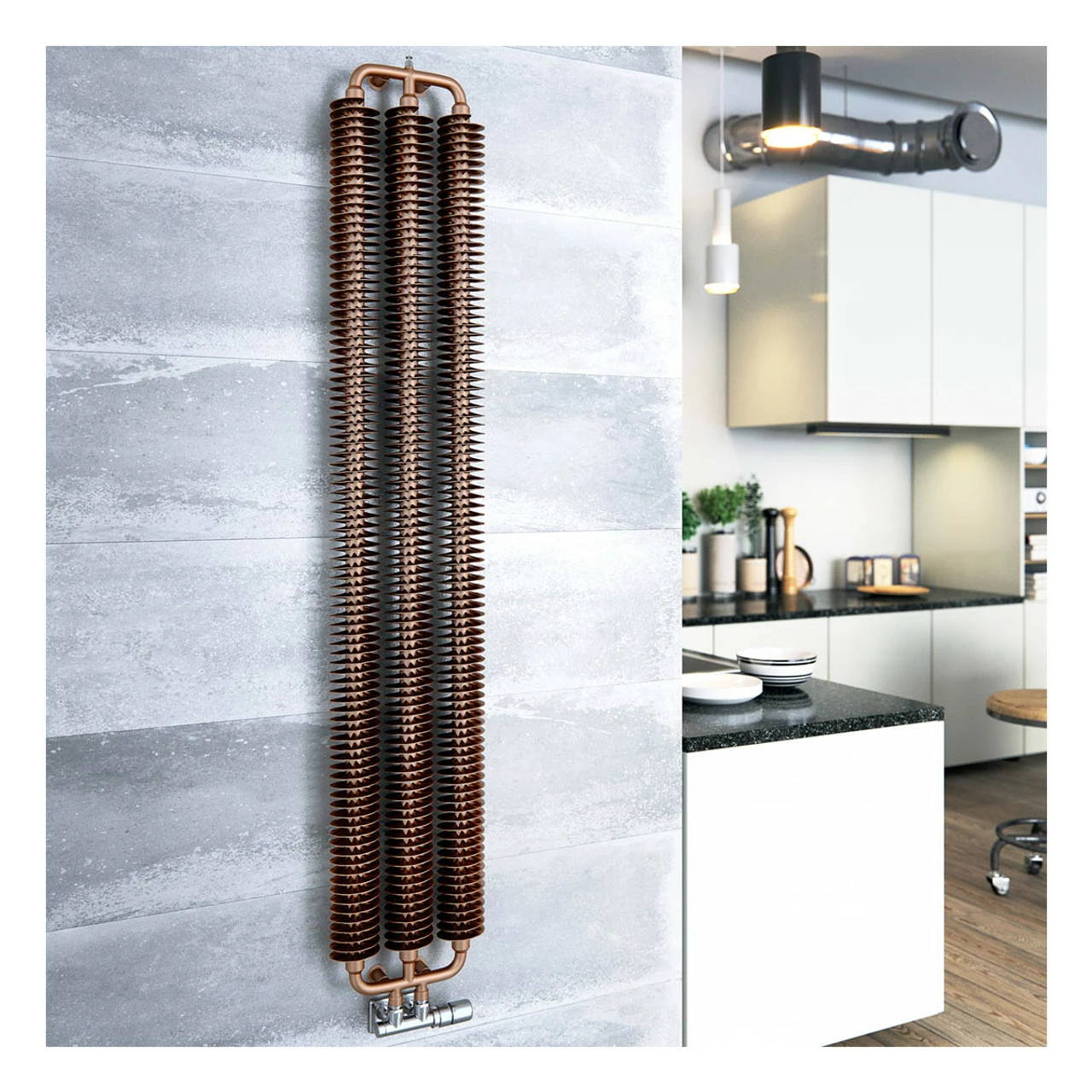 New ⭐ Terma Ribbon V Vertical Designer Radiator 1720 X 290mm Bright Copper ✔️ - Image 7