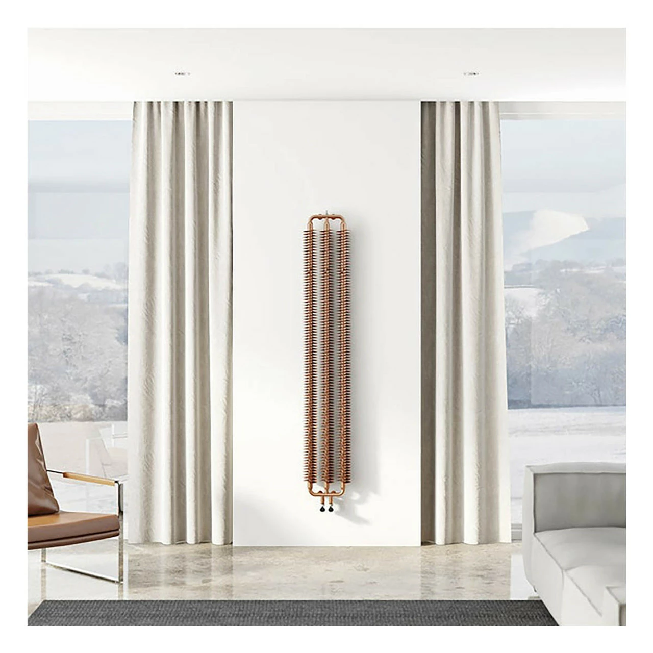 New ⭐ Terma Ribbon V Vertical Designer Radiator 1720 X 290mm Bright Copper ✔️ - Image 5