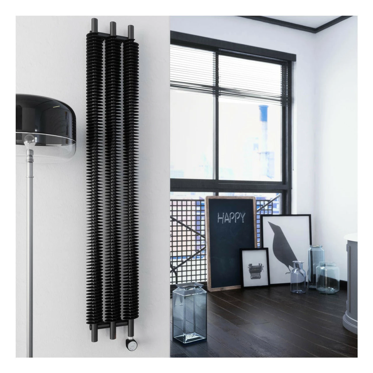 Best Sale 🎁 Terma Ribbon V E Vertical Electric Radiator 1800 X 290mm Heban Black 😀 - Image 6