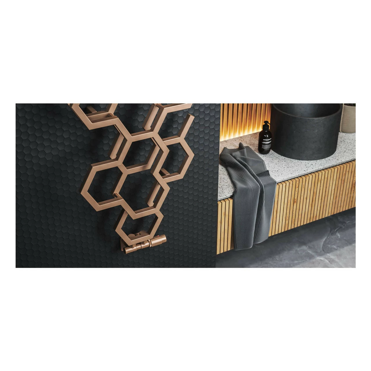 New ✨ Terma Hex Designer Radiator 1200 X 486mm Bright Copper 🔥 8 New ✨ Terma Hex Designer Radiator 1200 X 486mm Bright Copper 🔥 - Image 8