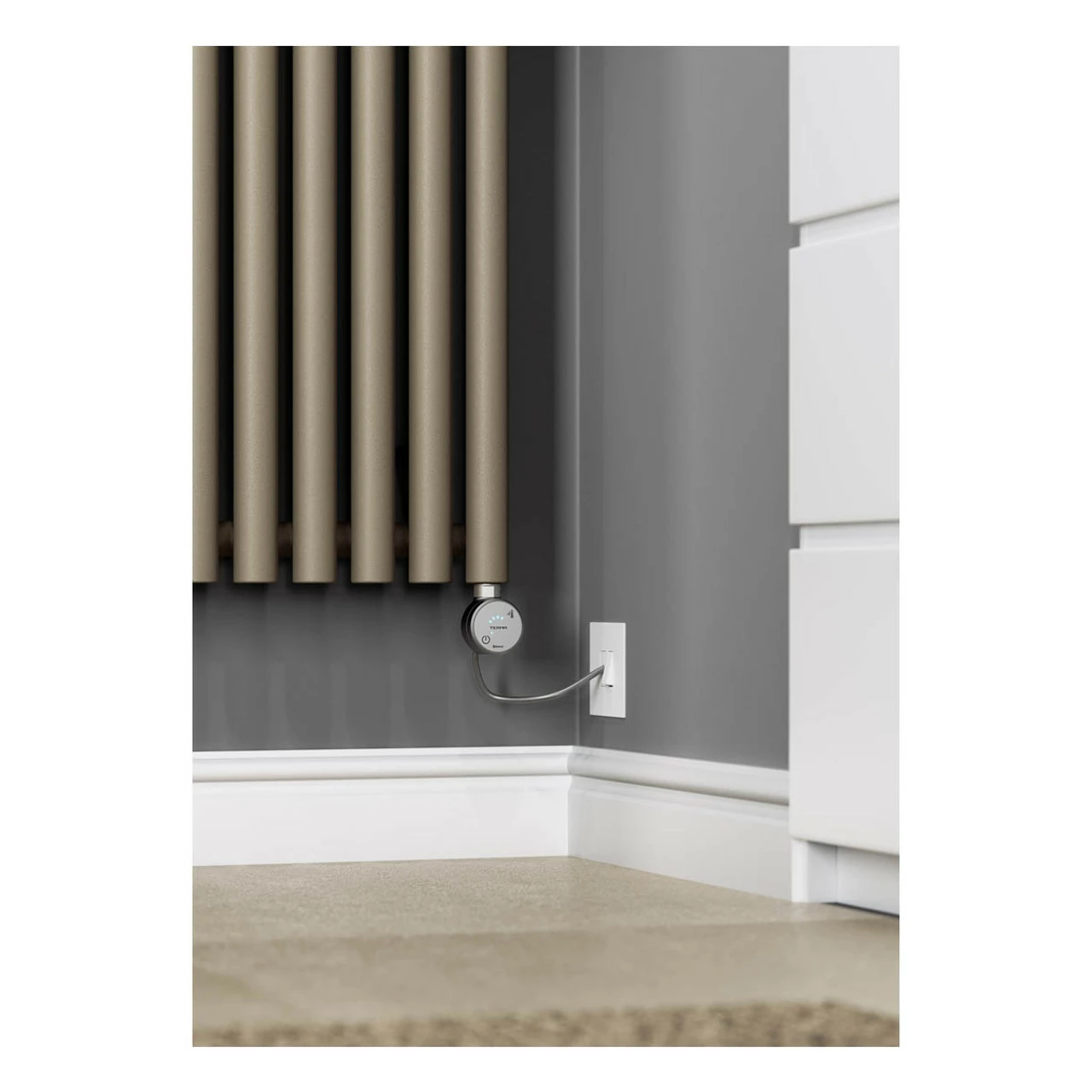 Buy 🔔 Terma Rolo Room E Vertical Electric Radiator 1800 X 480mm Quartz Mocha 💯 - Image 6