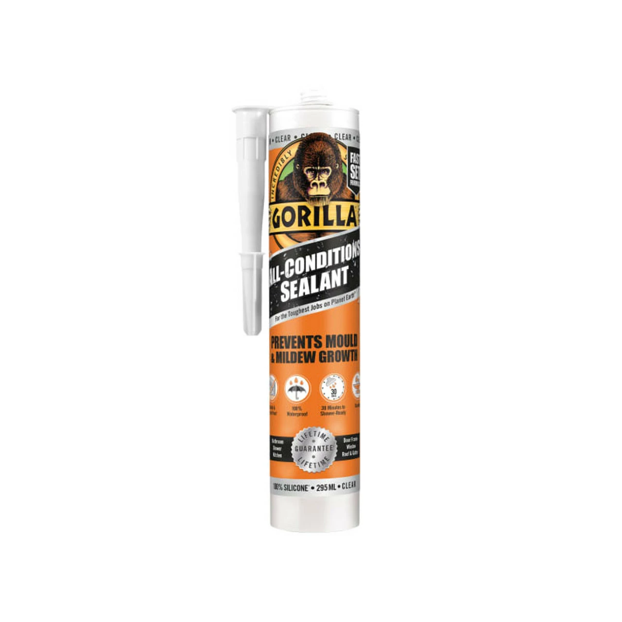 Outlet π Gorilla Glue Gorilla GRGSEALCL295 Gorilla Mould Resistant Sealant Clear 295ml π 1 Outlet π Gorilla Glue Gorilla GRGSEALCL295 Gorilla Mould Resistant Sealant Clear 295ml π