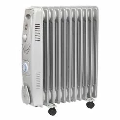 Outlet 🥰 Sealey RD2500T 11 Element Oil Filled Radiator With Timer 2500W 230V 👍